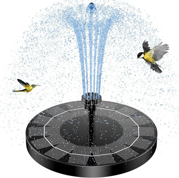 AISITIN Solarbrunnen für Draussen, 2,5W Solar Springbrunnen für Vogeltränke | Solar Springbrunnen für Außen mit 6 Fontänenstile, Solar Schwimmender Fontäne Pumpe mit 4 Stützstange für Garten, Vogel-Bad